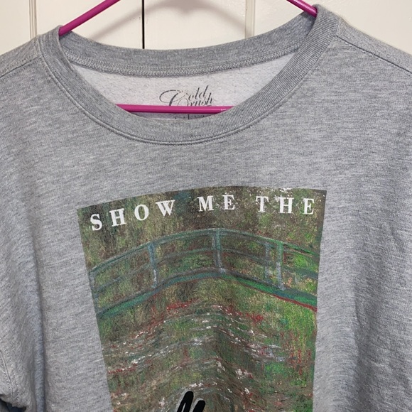 Gold Rush Large Gray Show Me The Monet Pullover Fleece Sweatshirt - Picture 4 of 12